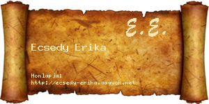 Ecsedy Erika névjegykártya